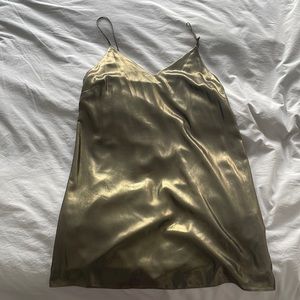 Aritzia Wilfred Bronze Shimmer Dress
